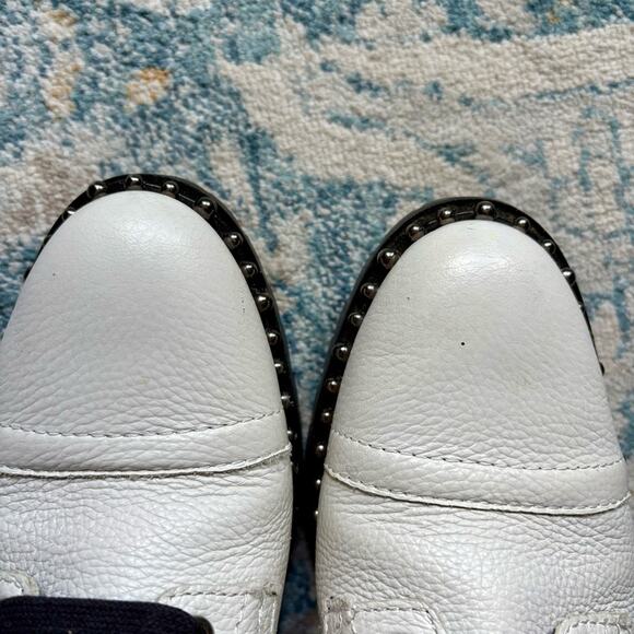 Sam Edelman Jennifer Studded Combat Boots White Silver Leather Women’s Size 7.5 - Picture 9 of 9